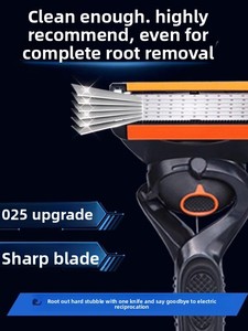 Nouveau <span class=keywords><strong>rasoir</strong></span> pour homme 2025 à six lames en acier inoxydable, 6 couches de lames, entièrement lavable, compatible avec les rasoirs à <span class=keywords><strong>5</strong></span> lames - Product Image 4