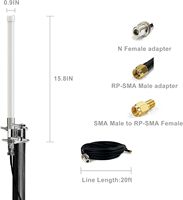 Antenne omnidirectionnelle en fibre de verre étanche 5,8 dBi Meshtastic LoRa 915 MHz avec câble à faible perte de 20 pieds pour module Heltec V3/V4 RAK