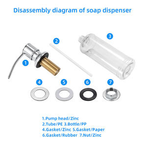 Cucina in acciaio inox distributore di sapone <span class=keywords><strong>per</strong></span> le mani pressato zinco lavello <span class=keywords><strong>detersivo</strong></span> <span class=keywords><strong>per</strong></span> <span class=keywords><strong>piatti</strong></span> PP bottiglia <span class=keywords><strong>per</strong></span> alberghi - Product Image 4