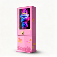 Distributeur automatique miniature avec vérification d'âge et personnalisation, écran tactile, options de paiement multiples, intégration cloud
