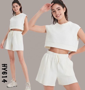 Momento di punta da donna alla moda due pezzi da palestra Set di magliette da allenamento traspiranti magliette da Yoga per il Fitness - Product Image 1