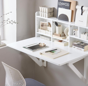 Treo Tường Gấp Bảng <span class=keywords><strong>Drop</strong></span>-Leaf Nổi Trestle Bàn Máy Tính Bằng Văn Bản Máy Trạm Với Lưu Trữ Ngăn - Product Image 5