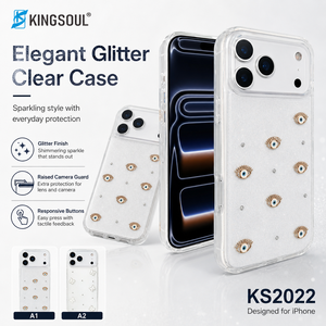 Coque de téléphone Ins Style créative avec yeux scintillants en TPU+PC, support magnétique, protection 360° pour 17/16 Pro Max/15/14 KingSoul - Product Image 6
