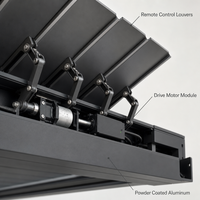 Pergola bioclimatique extérieure avec toit à lames orientables télécommandées, dimensions personnalisées de 3x3 à 6x4m