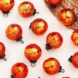 12 Vintage Mercury Large <b>Christmas</b> Ornaments Orange Unique Glass <b>Christmas</b> Balls for <b>Christmas</b> Tree, Halloween, New Year - Product Image 1