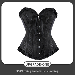 Корсет-топ с цветочным узором и кружевом, утягивающий талию, больших размеров, с косточками, в викторианском стиле, для женщин - Product Image 2