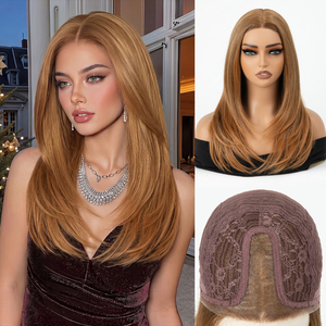 Perruque en dentelle monofilament synthétique Kanekalon en gros avec cheveux Perucas Fibra Futura, perruques en dentelle frontale blonde pour femmes - Product Image 1