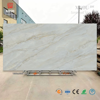 Dalle de pierre frittée Rovini Jade Blanc sur mesure 12 mm 1800x3600 mm brillante pour projet de revêtement mural intérieur de luxe