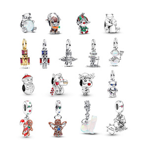 Breloque <span class=keywords><strong>de</strong></span> Noël DIY en argent S925, Breloque Bonhomme <span class=keywords><strong>de</strong></span> <span class=keywords><strong>neige</strong></span> <span class=keywords><strong>Pandora</strong></span>, Breloque Casse-Noisette, Bijoux en argent sterling 925 - Product Image 1