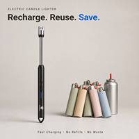 Allume-cigare électrique à arc plasma sans flamme à long bec de cygne, rechargeable avec affichage de la batterie, pour barbecue, camping, cheminée