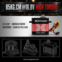 Servomoteur numérique sans balais XQ-POWER XQ-BLS8185D 85kg 0.11s 16.8V HV étanche avec engrenages en acier inoxydable et boîtier CNC pour plateau tournant industriel