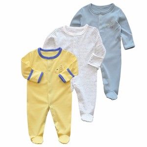 Spot Supply Baby Spring and Autumn Jumpsuit Conjunto de 3 piezas Impreso Mono de manga larga Pijamas cálidos para bebés para recién nacidos - Product Image 4