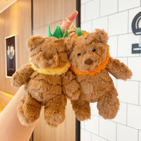 En gros, porte-clés en peluche ours en peluche Kawaii doux de 12 cm avec chapeau à motif fruit, assortiment, pour breloque de sac et cadeau