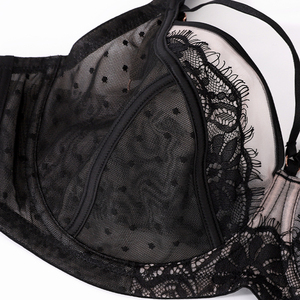 Conjunto de Lencería Sexy y Tentador con Copa Grande de Malla Transparente, Nuevo, Ajustable, con Efecto Push-Up - Product Image 5