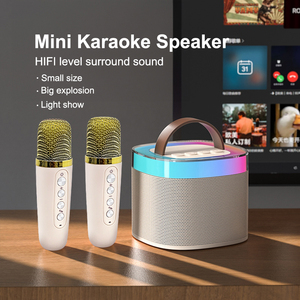 Có thể sạc lại Micro không dây karaoke cho Bluetooth loa khuếch đại âm thanh hộp RGB LED chiếu sáng USB AUX TF FM cho máy tính - Product Image 5