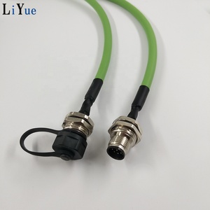 M12 Connector RJ45 Cable ช่างไม้ M12 8-Pin X-รหัสชาย RJ45ปลั๊ก Molded Connector สายปรับแต่งความยาว - Product Image 5