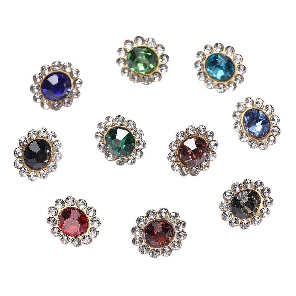 Crystal Rhinestone Rivets さまざまな素材の耐久性のある花の形のリベット -Alibaba.com
