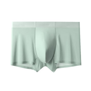 Sous-vêtements pour hommes en soie glacée printemps-été, légers et respirants, caleçons à quatre coins, couleur unie, sous-vêtements à coins plats - Product Image 6