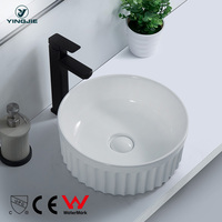 Fabrication salle de bain bassin flûte irrégulier éviers navire lavamanos modernos hôtel vanité bassin bol solide surface en céramique lavabos