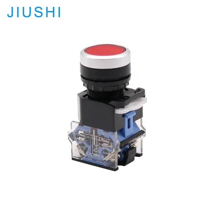 LA38-11 JIUSHIプッシュボタンスイッチ瞬間22mm1NO1NCスターターストップ高品質ボタン