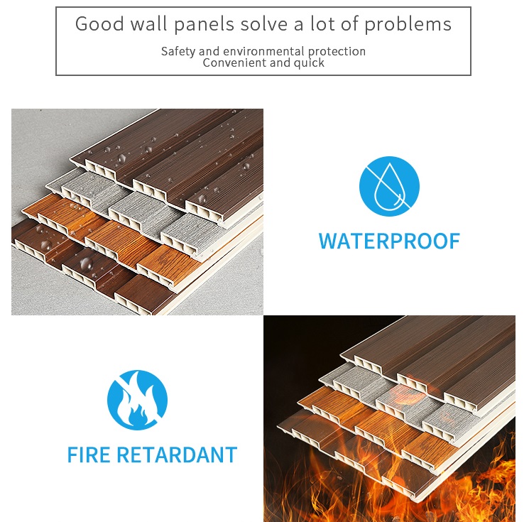 Easy Install Exterior WPC Wall Panel Anti UV Fireproof Outdoor WPC Wall Panel