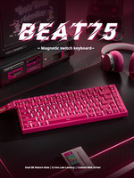 Clavier de jeu ergonomique Xinmeng Beat75 avec interrupteurs magnétiques à 75 %, fréquence de polling 8K, faible latence de 0,1 ms, mode musique ARGB