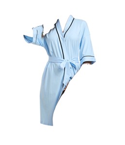 Women's Romantic Luxury Nightgown Simple Fashionable Summer Cardigan Front with Breathable Satin Elastic Waist Sexy Thin - Product Image 1