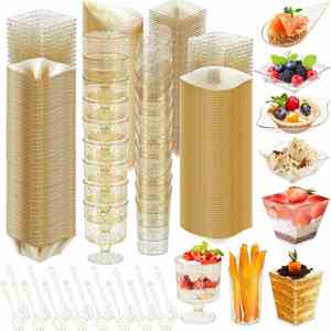 Ensemble de gobelets en plastique jetables, 8 styles, mini gobelets à apéritif, 2/3/4/5/6 oz, transparents, pour servir des fruits, de la crème glacée - Product Image 5