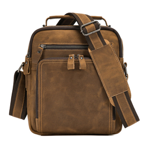 Bolsa Transversal Masculina de Couro Genuíno Crazy Horse Vintage - Product Image 2