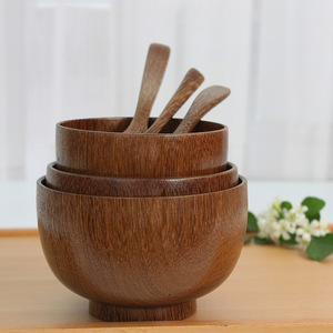 Juego de Tazones Redondos de Madera con Diseño de Alas de Pollo, Duraderos, para Arroz, Fideos, Sopa, Vajilla para Picnic - Product Image 2