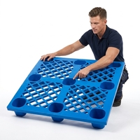 Palette en plastique renforcée à neuf pattes, haute tolérance, avec grille en HDPE, empilable quatre directions, pour stockage sur chariot élévateur, logistique personnalisée