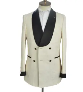 Bộ Vest Chú Rể Đám Cưới Hai Món Cho Nam, Bộ Vét Chuyên Nghiệp Đồ Tuxedo Màu Trắng Đi Làm Đi Chơi