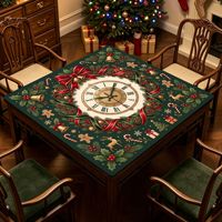 Tapis de Mahjong de Noël de luxe personnalisé en néoprène à carreaux, tapis de Mahjong en cuir pour Halloween, tapis de Mahjong de Noël en cuir