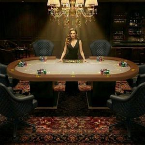 طاولة بوكر تكساس هولدم قابلة للتخصيص من YH، طاولة ألعاب كازينو فاخرة للترفيه - Product Image 1