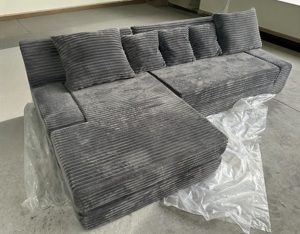 Canapé modulaire en forme de L moderne en velours avec mousse à mémoire de forme, meubles compressés sous vide - Product Image 3