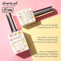 SAGALAGA Gel de stamping pour ongles longue tenue, pigment riche, couleur vive, végétalien, non toxique, sans lampe UV, vernis à ongles, OEM ODM