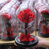 Activelove Desain Bunga Abadi Ramah Lingkungan Kerajinan Kayu Bulat Berukir dengan Penutup Kaca Mawar Tema Cinta Dekorasi Hari Valentine
