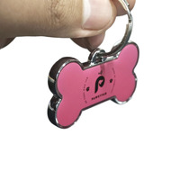 Étiquette d'identification de chien NFC 13.56Mhz personnalisée NFC porte-clés pour animaux de compagnie en métal RFID étiquette d'os de chien pour l'identification des animaux de compagnie