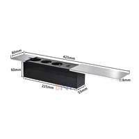Prise de table encastrable en alliage d'aluminium CE pour alimentation électrique, avec prises Euro 2 AC et ports USB A+C, pour usage commercial