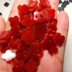 Piedra de Trébol Natural Suelta, Concha Blanca, Ágata Roja, Negra y Verde, Ojo de Tigre, Piedra de Trébol de Cuatro Hojas para la Fabricación de Joyas - Product Image 1