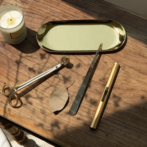 <span class=keywords><strong>Kit</strong></span> d'outils pour bougies 4-en-1 en acier inoxydable à col long, couleur or rose, avec coupe-mèche, plateau, pince et éteignoir - Product Image 4