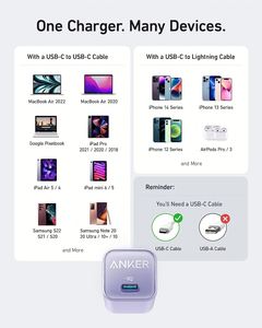 Bộ sạc <span class=keywords><strong>USB</strong></span> C Gan 30W Bộ sạc 511 Anker (Nano 3) Piq 3.0 sạc nhanh Pps có thể gập lại cho iPhone 15/15 Pro - Product Image 6