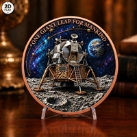 Pièce de monnaie en cuivre rouge en gros, 1 once, .999 Cuivre fin, Pièce de défi Apollo Moon Lander pour collection ou cadeau