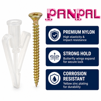 Kit d'ancres à bascule multi-usages Panpal pour cloisons sèches, vis en zinc jaune, chevilles murales papillon, ailettes anti-rotation pour plaques de plâtre