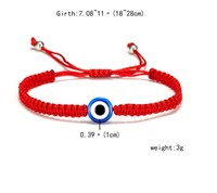 Turc Main Tressé Bleu Oeil Perles Bracelet Chanceux Rouge Chaîne Charme pour Femmes et Hommes Plaqué Or Mode Amitié Bijoux