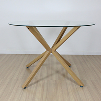 Meubles de salle à manger en gros d'usine, table à manger ronde en verre trempé
