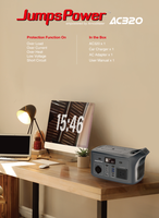 Générateur solaire portable JumpsPower AC320 320W 307Wh LiFePO4 pour le stockage d'énergie en extérieur, avec chargeur MPPT 100W PD 15W pour voiture et camping