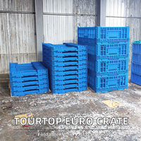 Caisse en plastique pliable en PP empilable, pièces automobiles, 600x400x230mm, norme européenne, caisse en plastique recyclable, conteneur pliable en maille HDPE