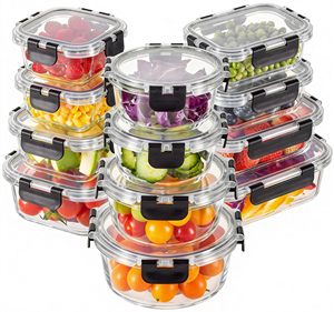 Contenants de préparation des repas en verre sans BPA, hermétiques, avec couvercles - Product Image 1