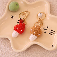 Haakwerk fruit bloem aardbei groente paddenstoel sleutelhangers handgemaakt haak amigurumi dieren tropische vis kip sleutelhanger
